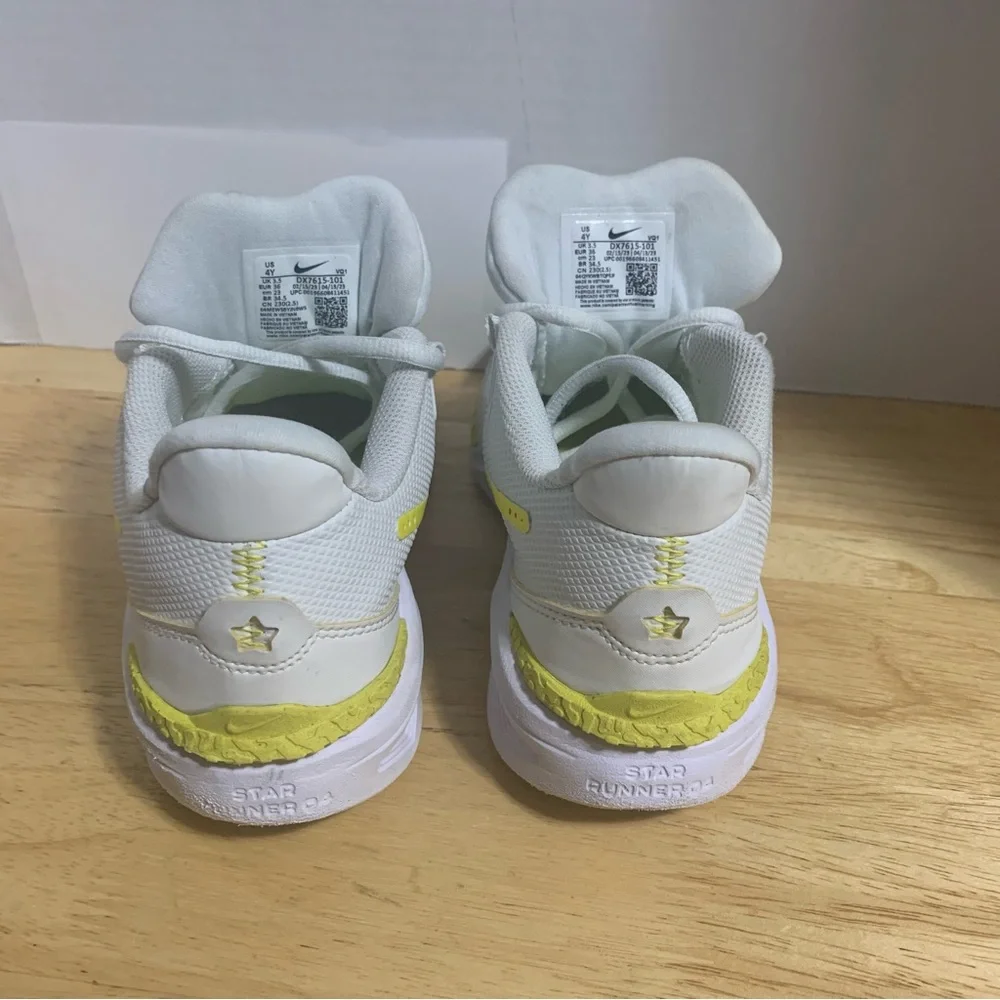 Nike Kid's Star Runner 4 GS Summit White Opti Yellow Sneakers DX7615 101 Size 4Y